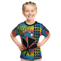 Custom Hawaii Rainbow Tie Dye T Shirt Flowers Polynesian Hawaiian Tribal LT13 - Polynesian Pride