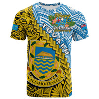 Custom Tuvalu 1978 T Shirt Happy 44th Independence Anniversary Polynesian Pattern LT14 - Polynesian Pride