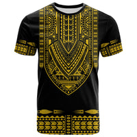 Custom Polynesian T Shirt Dashiki With Polynesian Tattoo Royal Golden Version LT14 - Polynesian Pride