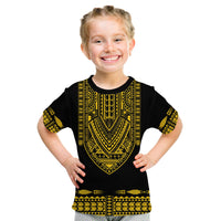 Custom Polynesian T Shirt Dashiki With Polynesian Tattoo Royal Golden Version LT14 - Polynesian Pride