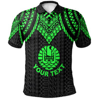 Tahiti Custom Polo Shirt Polynesian Armor Style Green Unisex Green - Polynesian Pride