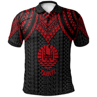 Tahiti Polo Shirt Polynesian Armor Style Red Unisex Red - Polynesian Pride