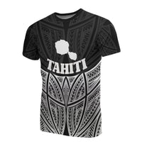 Tahiti Polynesian T Shirt Black Pride Map and Seal Unisex Black - Polynesian Pride