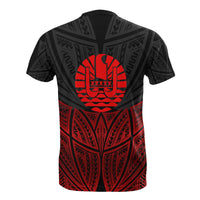 Tahiti Polynesian T Shirt Red Black Pride Map and Seal - Polynesian Pride