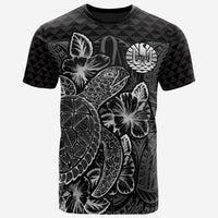 Tahiti Polynesian T Shirt Tahitian FLag Turtle Hibiscus Black Unisex Black - Polynesian Pride