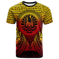 Tahiti T Shirt Circle Pattern Yellow Unisex Yellow - Polynesian Pride