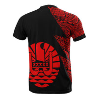 Tahiti T Shirt Polynesian Patter Red Flash Style - Polynesian Pride
