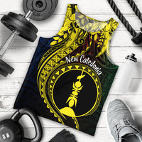 New Caledonia Personalised Men Tank Top Kanaky Mix Plumeria LT7 - Polynesian Pride