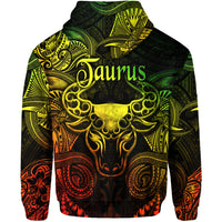 Taurus Zodiac Polynesian Zip Hoodie Unique Style Reggae LT8 - Polynesian Pride