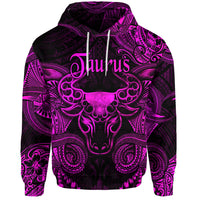 Custom Taurus Zodiac Polynesian Hoodie Unique Style Pink LT8 Unisex Pink - Polynesian Pride