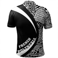 French Polynesia Polo Shirt Coat Of Arm Lauhala White Circle - Polynesian Pride