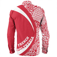 French Polynesia Long Sleeve Shirt Coat Of Arm Lauhala Circle - Polynesian Pride