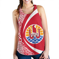 French Polynesia Women Tank Coat Of Arm Lauhala Circle - Polynesian Pride