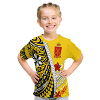 Tonga Terra Marique T Shirt Gold Polynesian Minimalist Style LT9 Kid Gold - Polynesian Pride