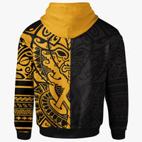 Polynesian Hoodie Tribal Pattern Gold Half Style - Polynesian Pride