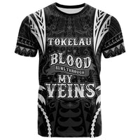 Tokelau T Shirt Blood Runs Through My Veins Style Black Unisex Black - Polynesian Pride