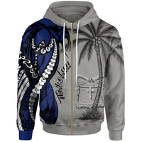 Tokelau Zip up Hoodie Classical Coconut Tree Unisex Gray - Polynesian Pride