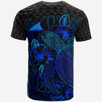 Tokelau T Shirt Tokelauan Flag Turtle Hibiscus Blue - Polynesian Pride