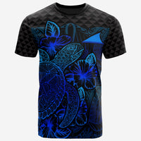 Tokelau T Shirt Tokelauan Flag Turtle Hibiscus Blue Unisex Blue - Polynesian Pride