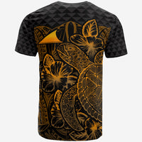 Tokelau T Shirt Tokelauan Flag Turtle Hibiscus Gold - Polynesian Pride