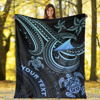 Tokelau Custom Personalised Premium Blanket - Blue Turtle - Polynesian Pride