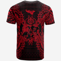 Tonga T Shirt Tonga Coat of Arms Map Polynesian Tattoo Red - Polynesian Pride