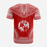 Tonga Custom T Shirt Tonga Coat of Arms Polynesian Chief Tattoo Flag Version - Polynesian Pride