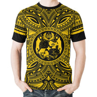 Tonga T Shirt Tonga Coat of Arms Polynesian Gold Black - Polynesian Pride
