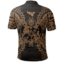 Tonga Polo Shirt Tongan Coat Of Arms Map Polynesian Tattoo Gold - Polynesian Pride