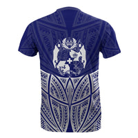 Tonga Polynesian Custom T Shirt Blue Pride Map and Seal - Polynesian Pride