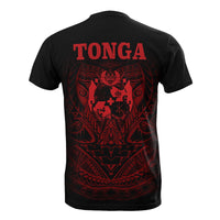 Tonga All Over T Shirt Tongan Coat of Arms Polynesian Red Tribal Pattern - Polynesian Pride
