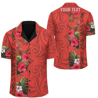 (Personalized) Hawaii Hibiscus Polynesia Hawaiian Shirt - Domi Style Unisex Orange - Polynesian Pride