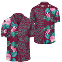 (Personalized) Hawaii Hibiscus Tropical Polynesian - Hawaiian Shirt - Pink - Melio Style Unisex Pink - Polynesian Pride