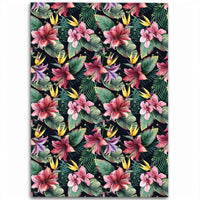 Tropical Flowers, Palm And Leaves Area Rug - AH Luxurious - Polynesian Pride
