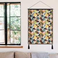 Tropical Jungle Parrots And Flamingos Pattern Hanging Poster - AH Hanging Poster 50 x 75 cm Cotton And Linen - Polynesian Pride