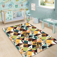 Tropical Jungle Parrots And Flamingos Pattern Area Rug - AH - Polynesian Pride