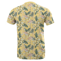 Hawaii Tropical Flamingo Yellow T Shirt - Polynesian Pride