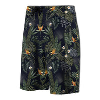 Tropical Leaves And Flowers In The Night Style Board Shorts - Polynesian Pride