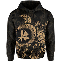 Kanaka Map Hoodie (Gold) Turtle Style - Polynesian Pride