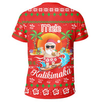 Hawaiian Santa Claus Mele Kalikimaka T Shirt Red Aviv Style AH - Polynesian Pride