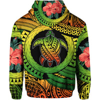Polynesian Turtle Hoodie Circle Turtle Hibiscus Reggae LT9 - Polynesian Pride