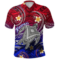 Hawaii Polo Shirt Hawaiian Turtle Plumeria Mixed Polynesian Style LT9 Adult Gradient - Polynesian Pride