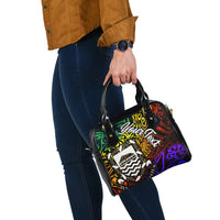 Tuvalu Custom Personalised Shoulder Handbag - Rainbow Polynesian Pattern - Polynesian Pride