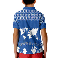 Federated States of Micronesia United Nations Day Polo Shirt Blue Simple World Map Version LT9 - Polynesian Pride