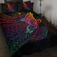 Vanuatu Quilt Bed Set - Butterfly Polynesian Style Black - Polynesian Pride