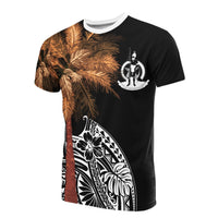 Vanuatu T Shirt Polynesian Palm Tree Black Unisex Black - Polynesian Pride