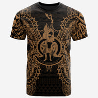Vanuatu T Shirt Vanuatuan Coat of Arms Map Polynesian Tattoo Gold Unisex Gold - Polynesian Pride