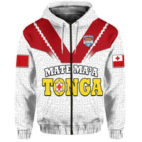 Mate Maa Tonga Rugby Hoodie Tongan Kupesi White Style LT9 - Polynesian Pride