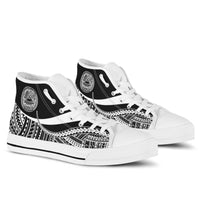 American Samoa Custom Personalised High Top Shoes White - Polynesian Tentacle Tribal Pattern Unisex White - Polynesian Pride