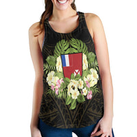 Wallis and Futuna Women's Racerback Tank - Polynesian Gold Patterns Collection - Polynesian Pride